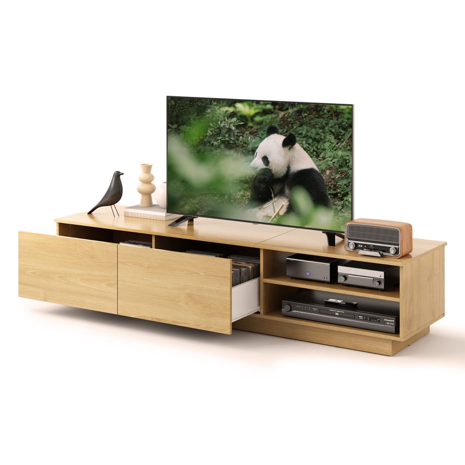 在庫処分】引出付き 棚付き AV機器対応 高さ33cm 隠す収納スペース 奥行