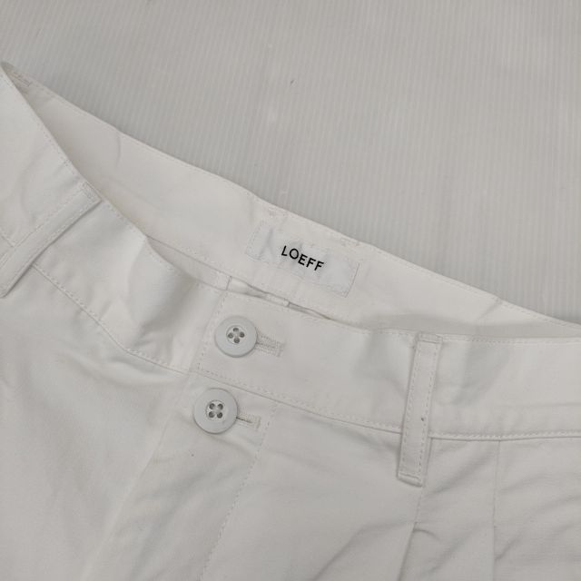 LOEFF コットンツイル 2タックパンツ2 定価36300円 パンツ ホワイト レディース ロエフ 5-0911G∞ DECORATOM_COM_BR