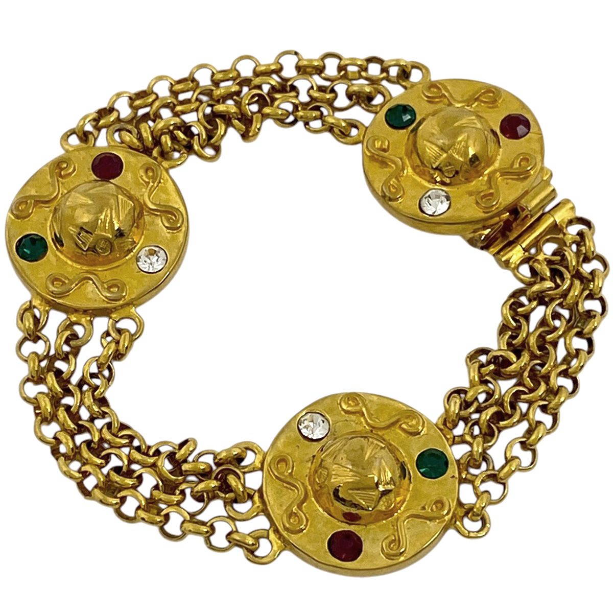 セリーヌ ラインストーン ブレスレット ゴールド レディース