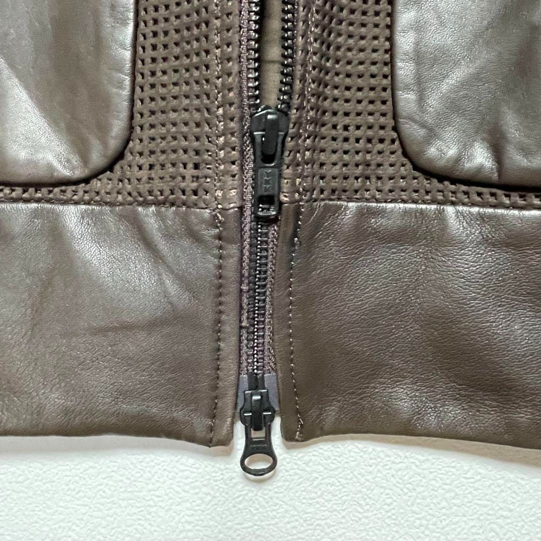 最低の価格！ ロンシャン LONGCHAMP レザー ベスト ロングジレ 牛革 羊革 38