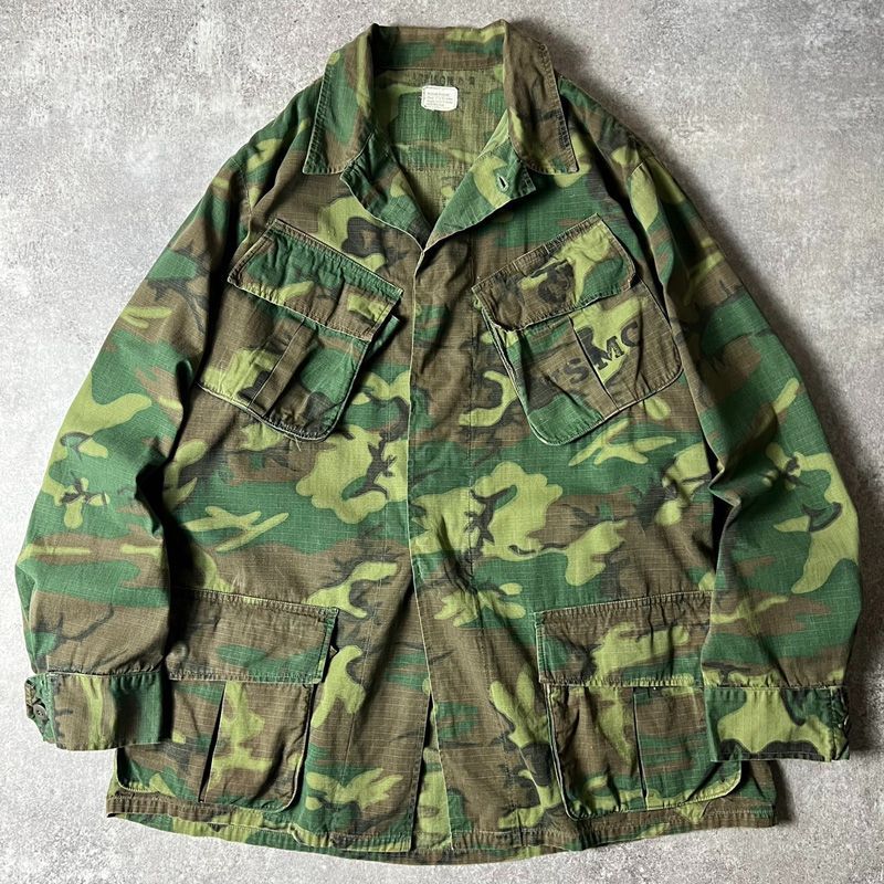 60s US ARMY 米軍実物 4th ERDL グリーンリーフ カモ ジャングル 