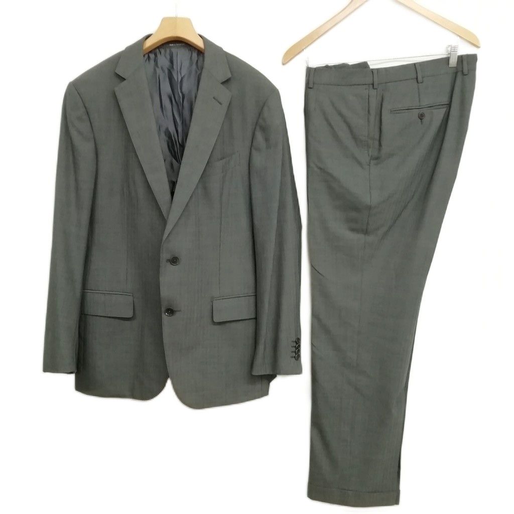 エルメネジルドゼニア Ermenegildo Zegna cool effect シャドーストライプ シングル 2B スーツ セットアップ ジャケット スラックス 52 グレー