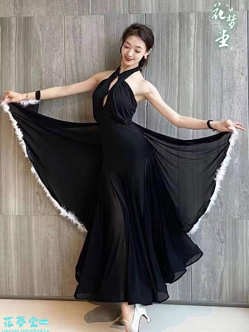 25年 社交ダンス衣装 ダンスドレス ダンスウェア ダンス ドレス 撮影会 舞台 イベント 花夢堂-6