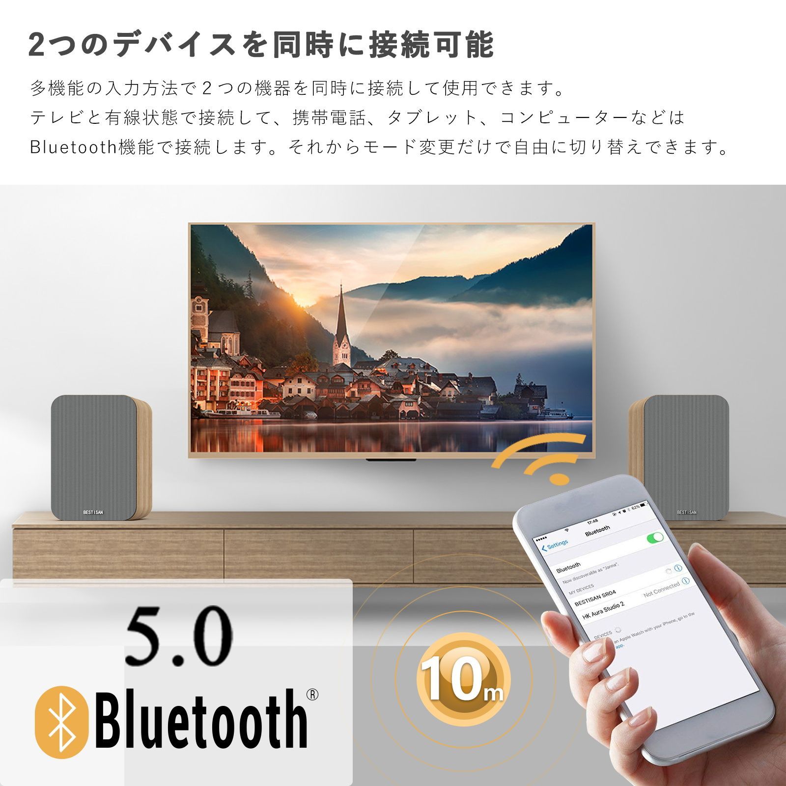 アクティブ スピーカー 80W 2.0CH Bluetooth5.0 高音質 - メルカリ