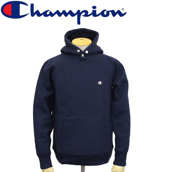 Champion (チャンピオン) C3-L108 ReverseWeave STORMSHELL HOODED SWEAT ストームシェル フーデッドスウェットシャツ 全3色 CN013 370ネイビー S