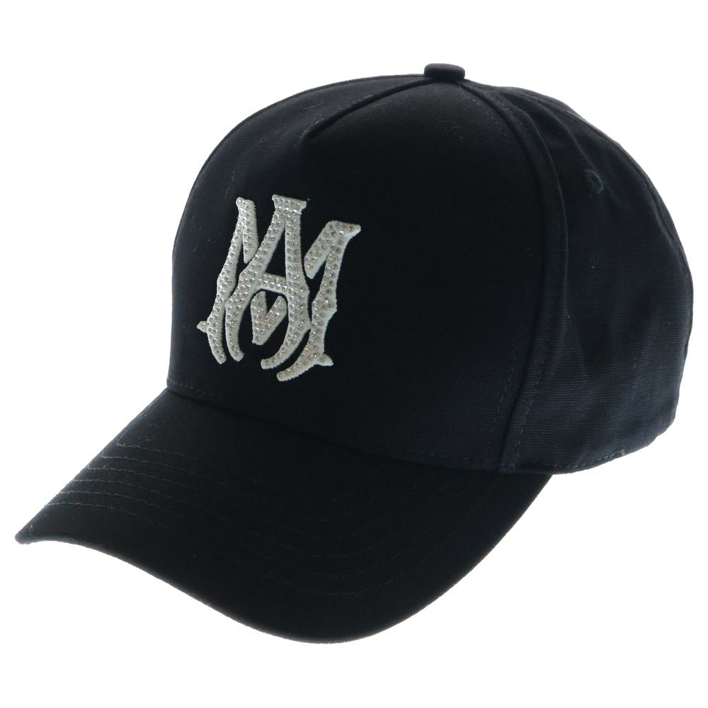 AMI PARIS アミ パリス スタッド キャップ スタッズ ブラックロゴ AMIRI (アミリ) 25SS MA CRYSTAL HAT MAロゴ ラインストーン装飾