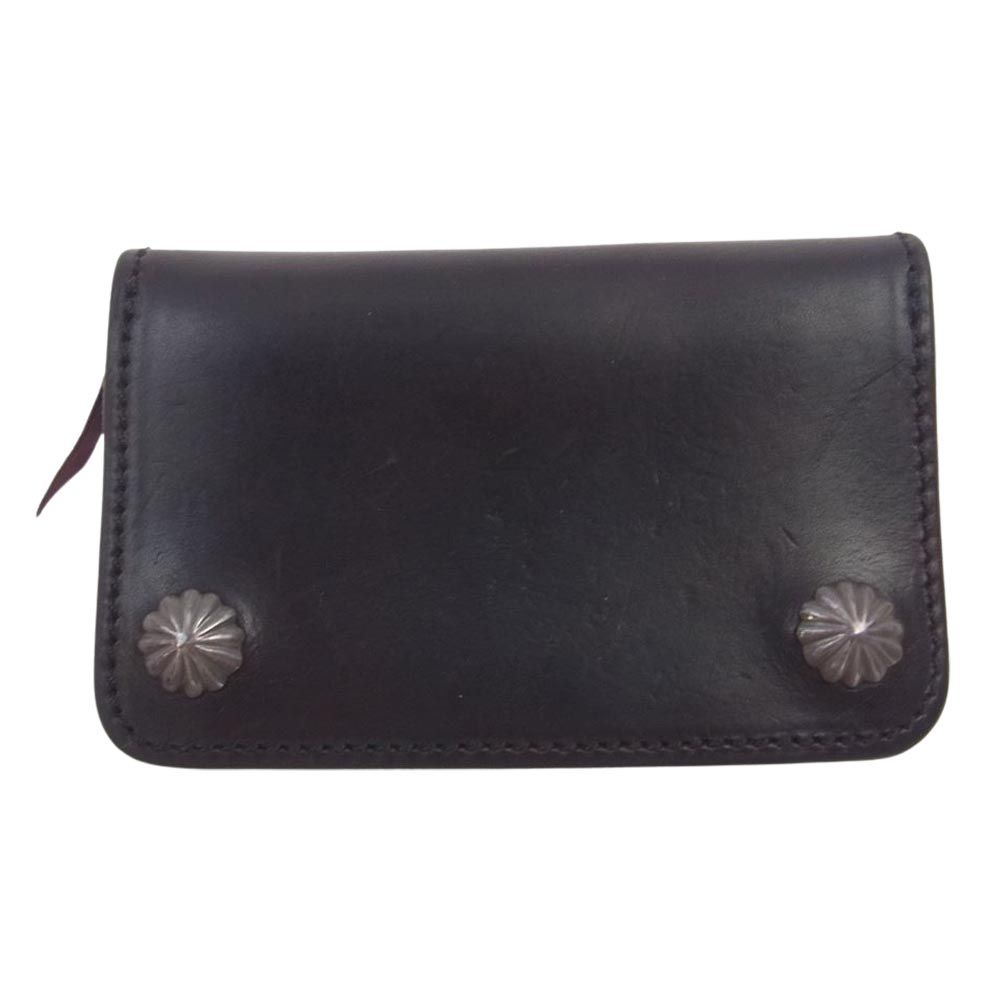 LARRY SMITH ラリースミス 二つ折り財布 TRUCKERS WALLET トラッカーズ ウォレット シェルコンチョ ギャランティカード付属 ブラック系【中古】