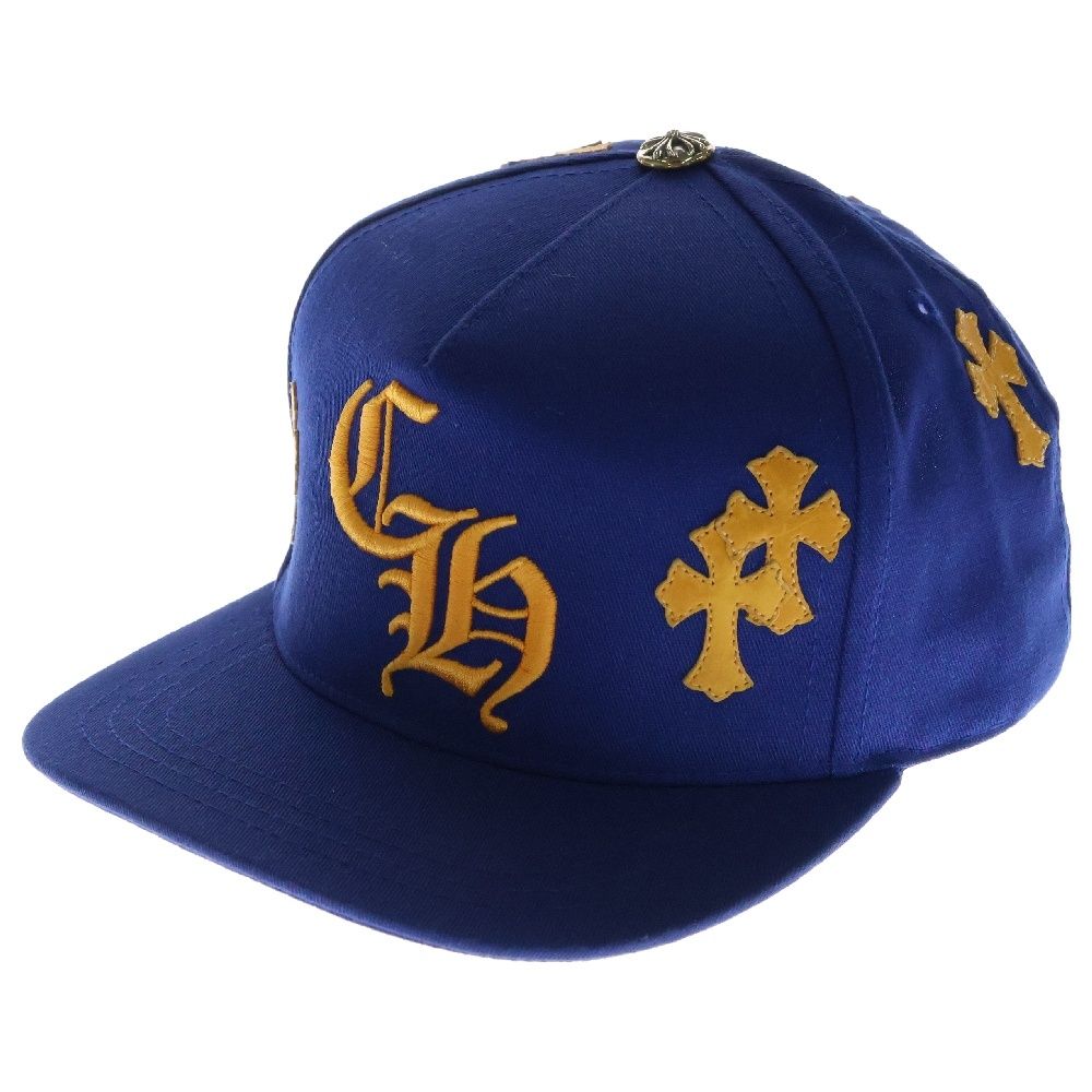 CHROME HEARTS (クロムハーツ) CH HAT クロスパッチベースボールキャップ ブルー