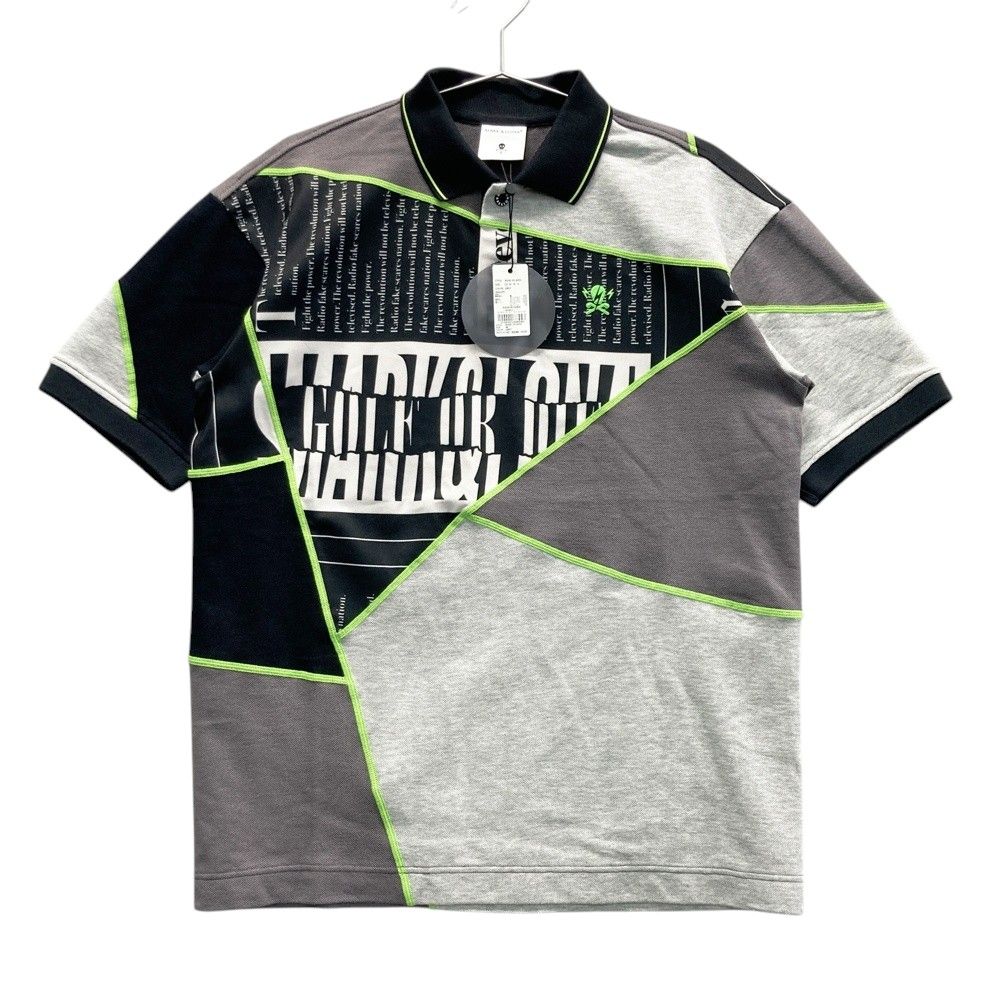 サイズ 44 MARK-LONA マークアンドロナ 半袖ポロシャツ プリント切替 グレー系 240101469267 ゴルフウェア メンズ ストスト