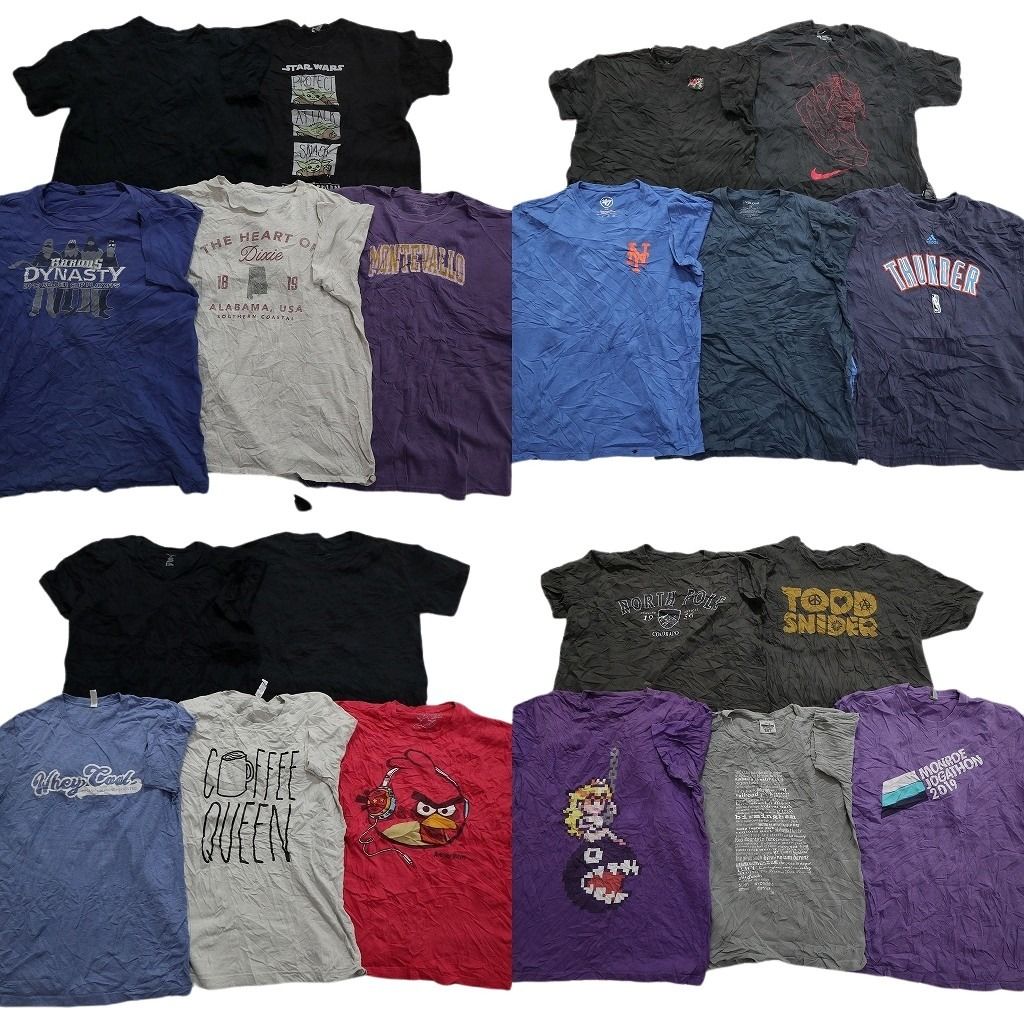 古着卸 mix プリント 半袖Tシャツ 20枚セット メンズ L ナイキ アディダス マリオ キャラクター 古着 NA0712