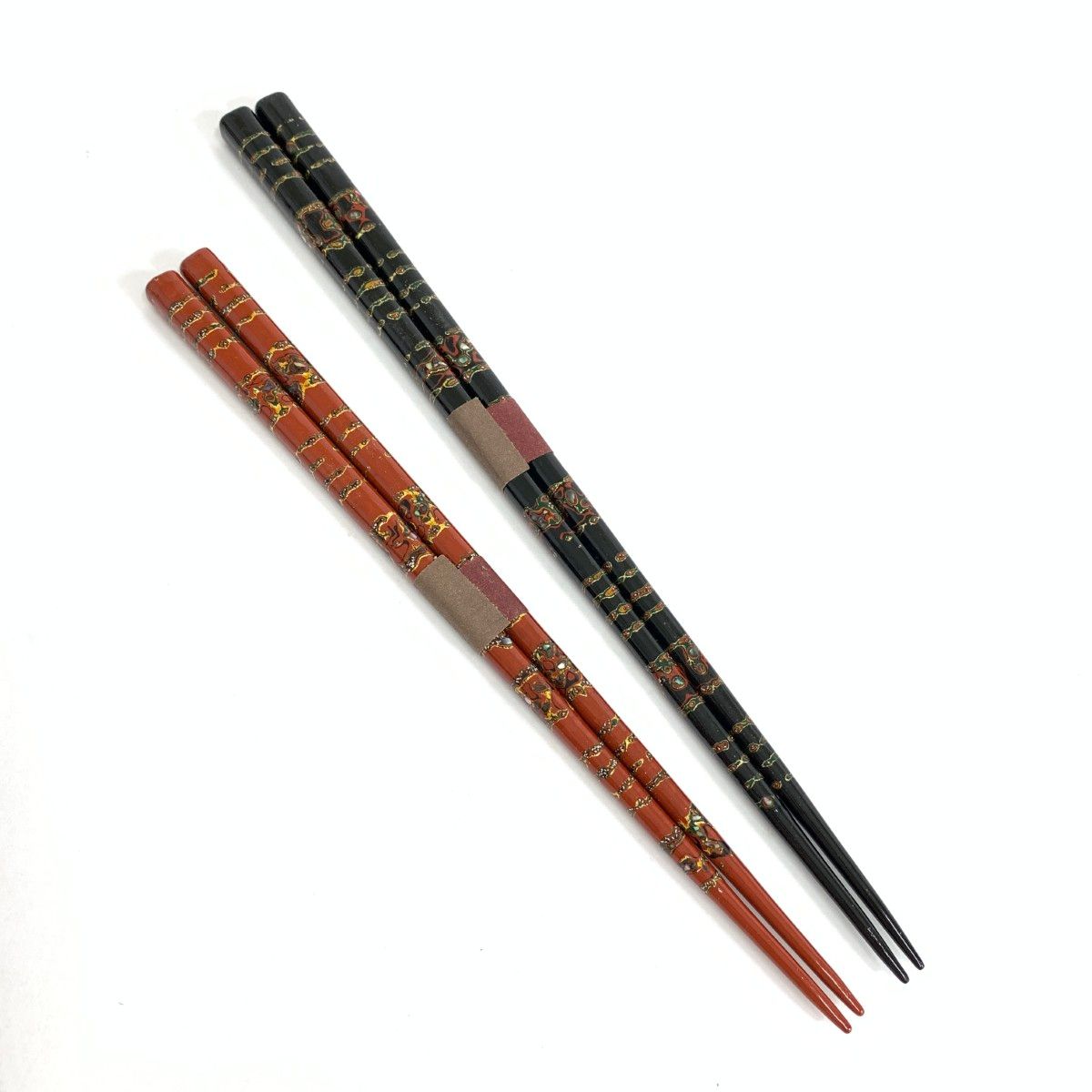 新品同様 若狭塗 古井正弘 夫婦箸 箸置き付 箱付 ブラック