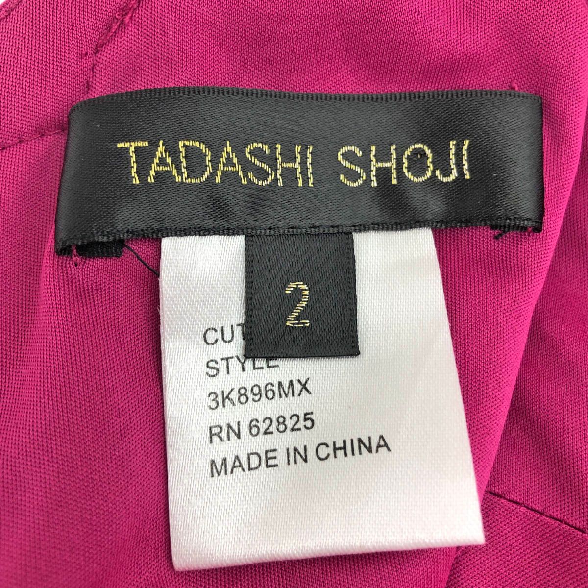 良好 TADASHI SHOJI タダシショージ  ノースリーブワンピース  パープル カシュクール  　241007001001