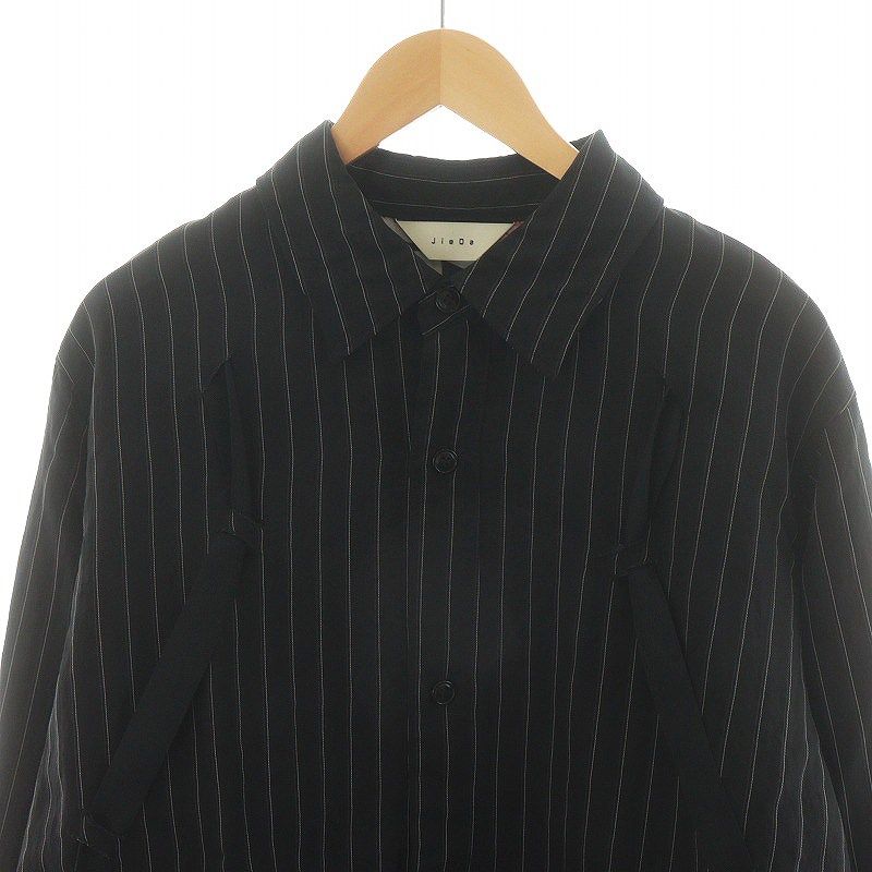 ジエダ Jieda 21SS RAYON STRIPE TAPE OVER SHIRT シャツ 長袖 ストライプ 1 S 黒 ブラック  Jie-21S-SH03 /AN31 - メルカリ