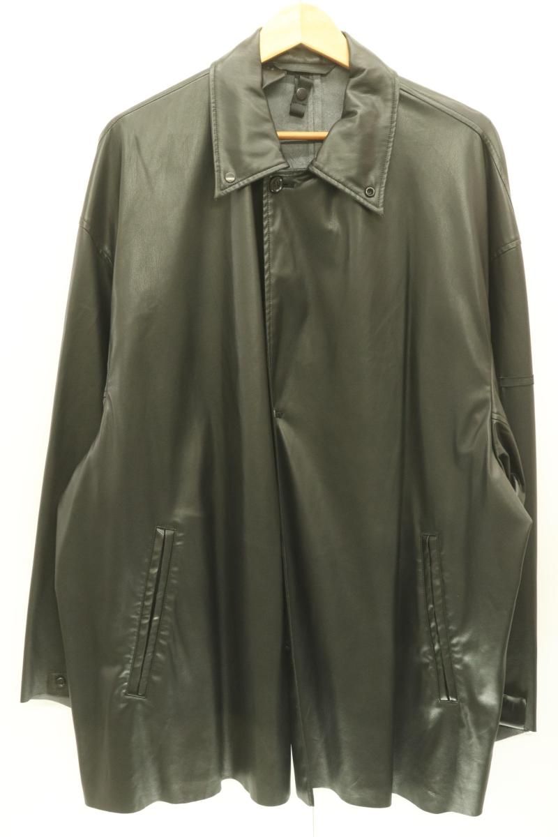 N.HOOLYWOOD メンズジャケット 40 BALMACAAN COAT N.HOOLYWOOD 40 黒 ブラック 無地 フェイクレザー