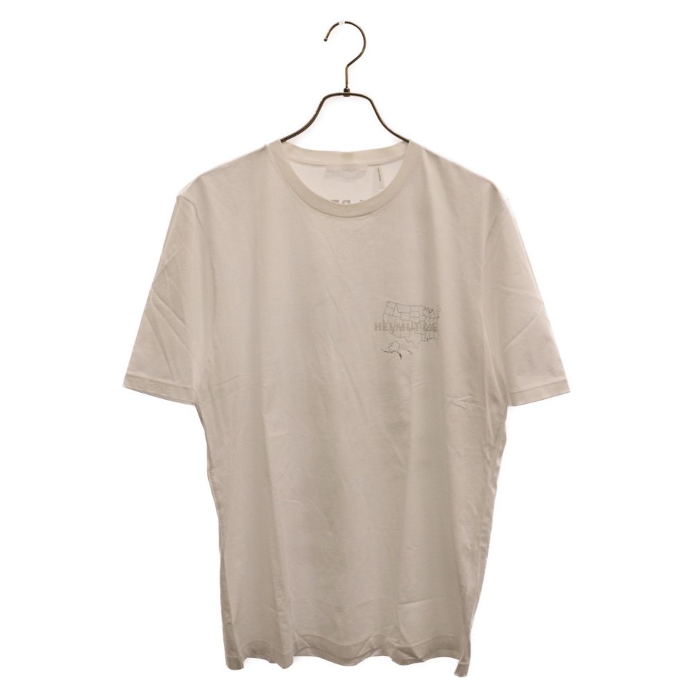 HELMUT LANG (ヘルムートラング) バックプリント クルーネック半袖Tシャツ ホワイト 17-9201117