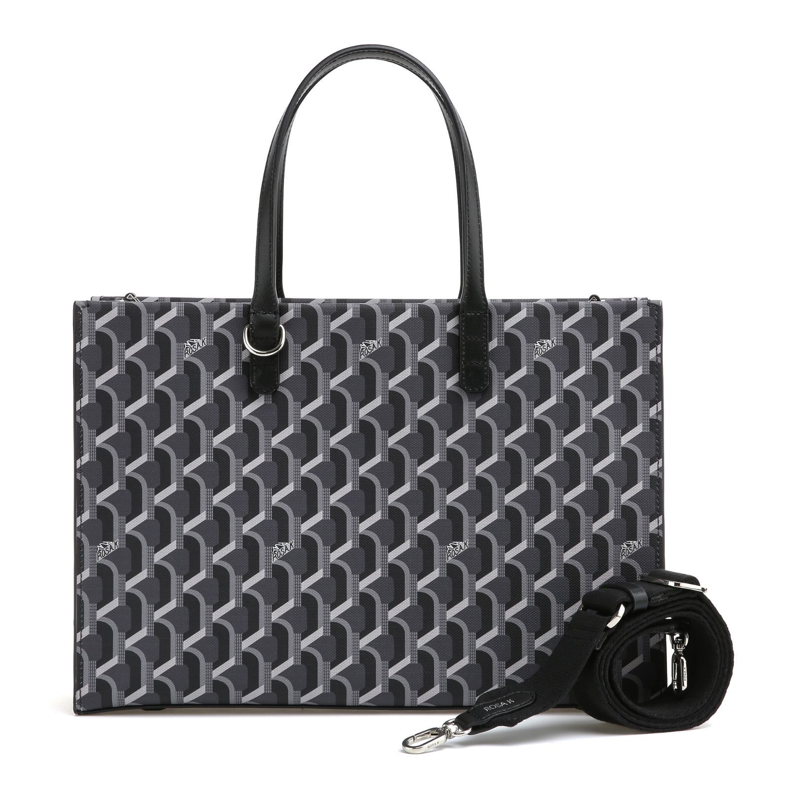 8】ROSA.K CABAS MONOGRAM DAY TOTE BAG BLACK sizeLL - メルカリ