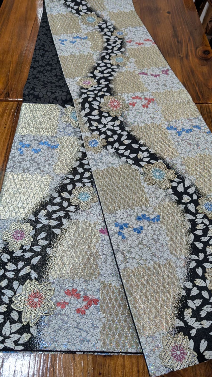 No.117【美品】振袖向き 袋帯 シルバー さくら 花柄 桜 - メルカリ