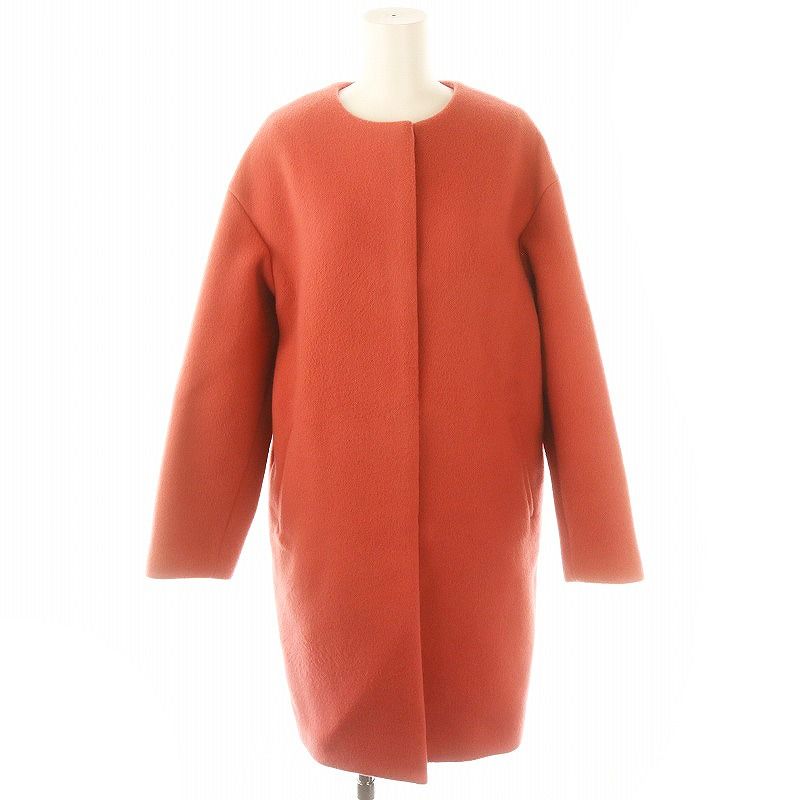 イエナ IENA ラムウールノーカラーコート アウター 38 M ピンク /KO