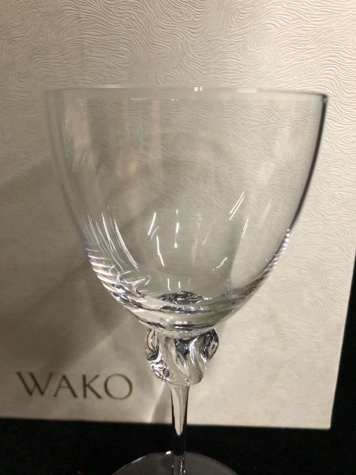 フランス ドーム Daumクリスタル ワイングラス ペア 2個 WAKO 箱入り 