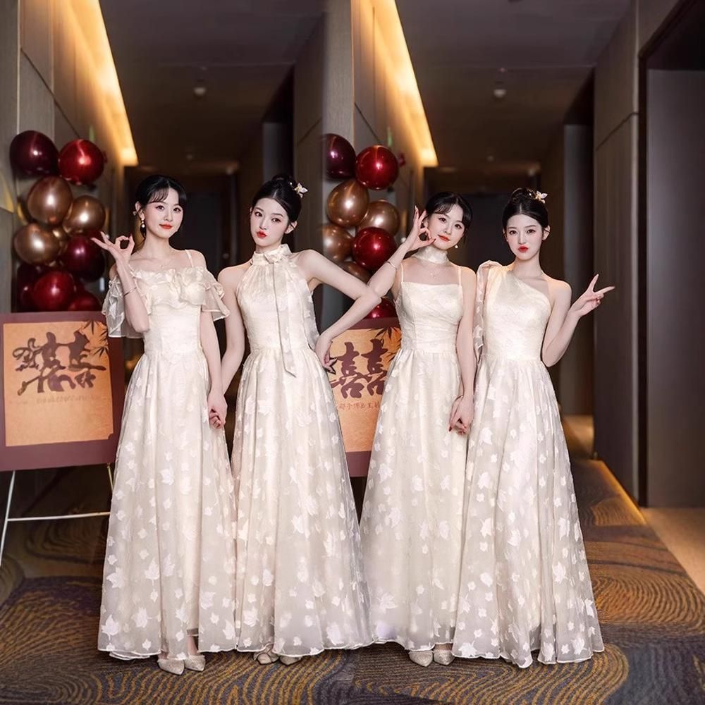 シャンパンブライズメイドドレス 上品