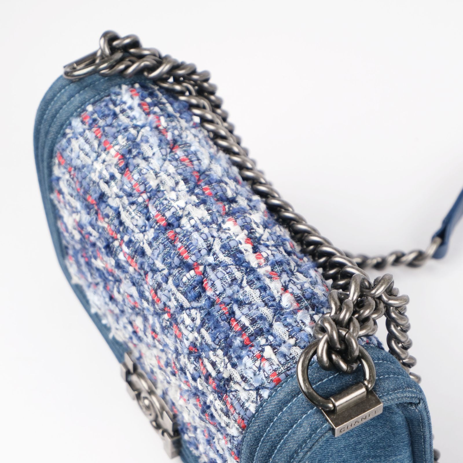 CHANEL シャネル ボーイシャネル25 デニム×ツイード チェーン