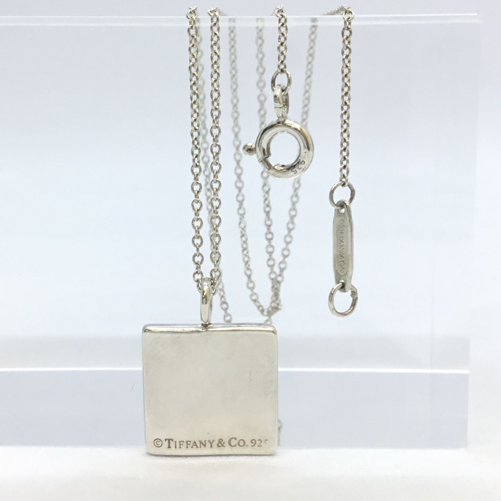 美品 🔷 箱・保存袋付き TIFFANY&Co. ティファニー ／ ノーツ スクエア ネックレス ／ ティファニーネックレス ／ ブランド  シルバーネックレス ／ 40cm ／ スターリング シルバー 925 ／ T&Co. アクセサリー - メルカリ