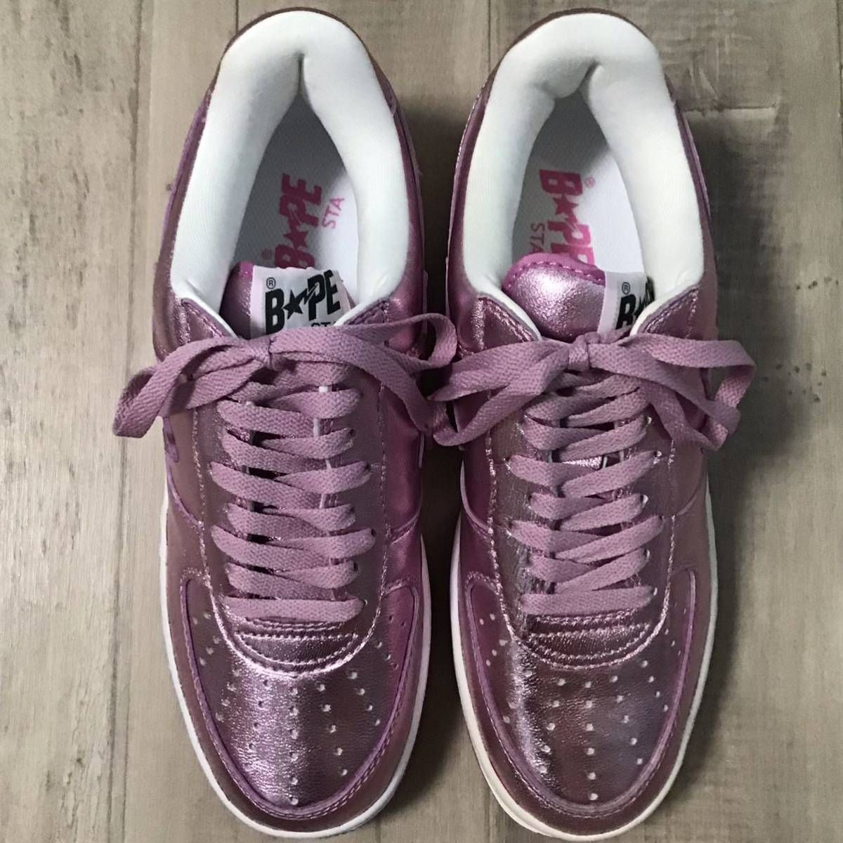 ☆新品☆ Pink foil BAPESTA スニーカー 27.5cm US9.5 a bathing ape ...