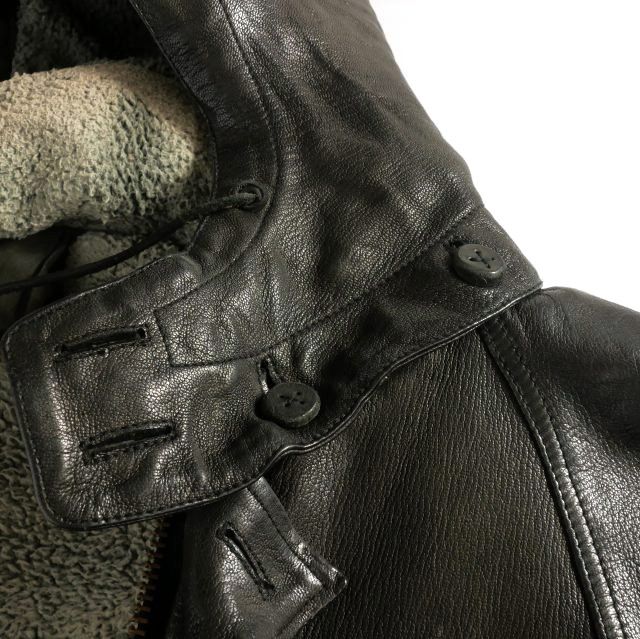 クリスチャン ポー christian peau ムートン シングルライダースジャケット ブルゾン 長袖 44 ブラック 黒 KANDAIZUMI_COM