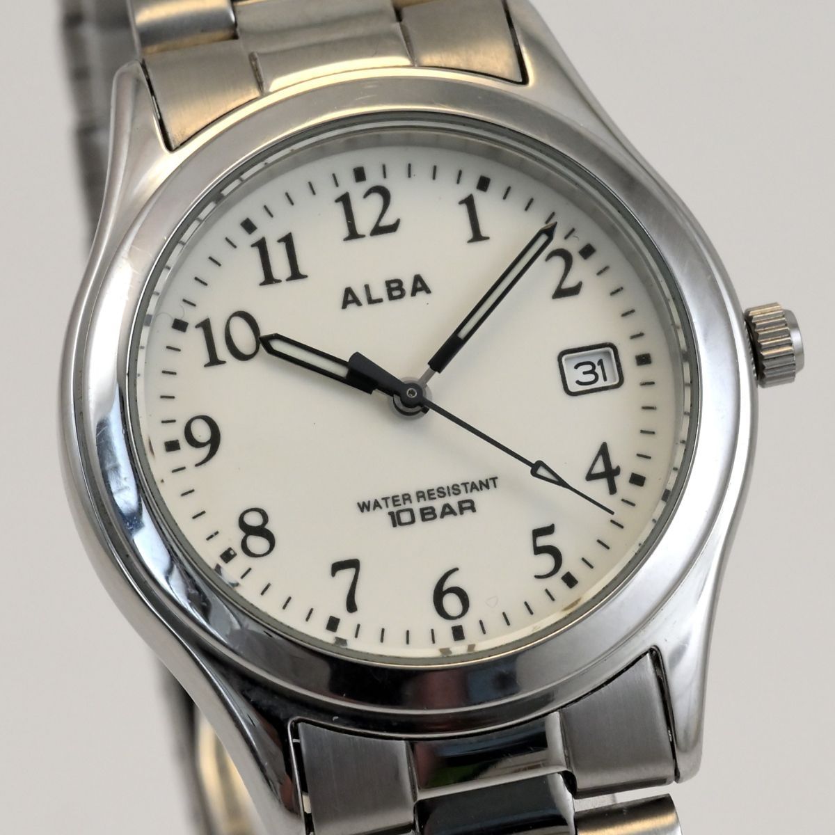 SEIKO セイコー ALBA 3針 アナログ クォーツ デイト 腕時計 夜光文字盤