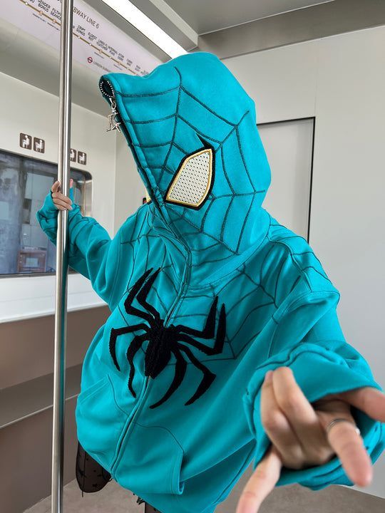 KaKazzy】スパイダーマン ミントグリーン フルジップ パーカー
