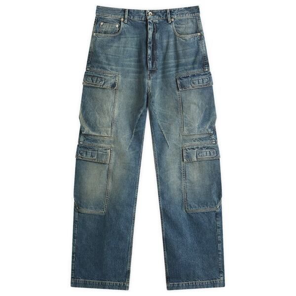 【送料無料】 リックオウエンス レディース デニムパンツ ボトムス Rick Owens DRKSHDW Double Cargo Jeans Washed Indigo