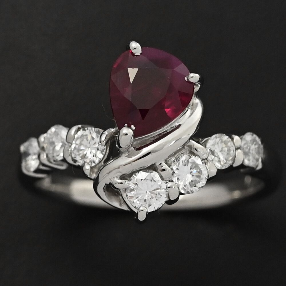 RU0.922ct/FD:0.41ct/ルビー・ダイヤモンド リング・指輪/Pt900