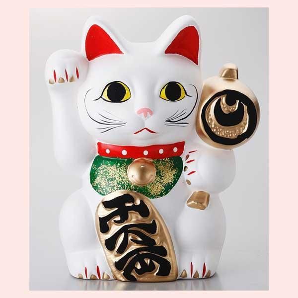 招き猫(左手) 特大 開運 アンティーク 送料込み 招き猫（中）貯金箱