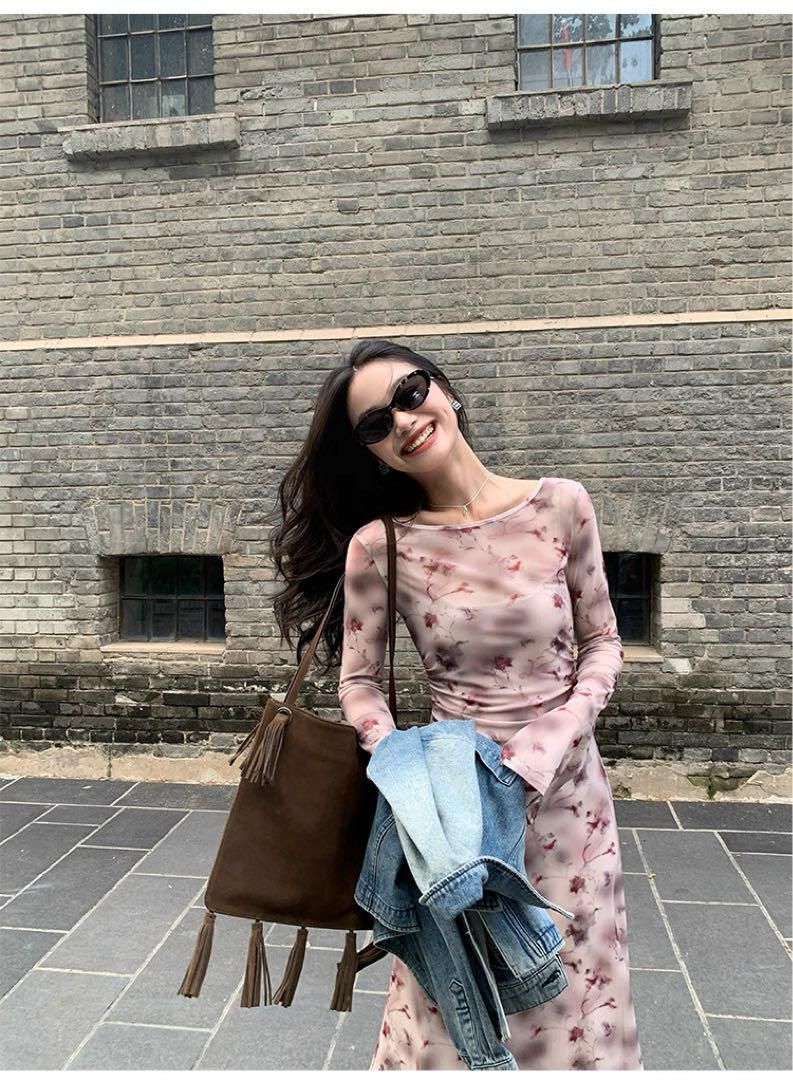 レディース花柄×フレンチローズワンピース