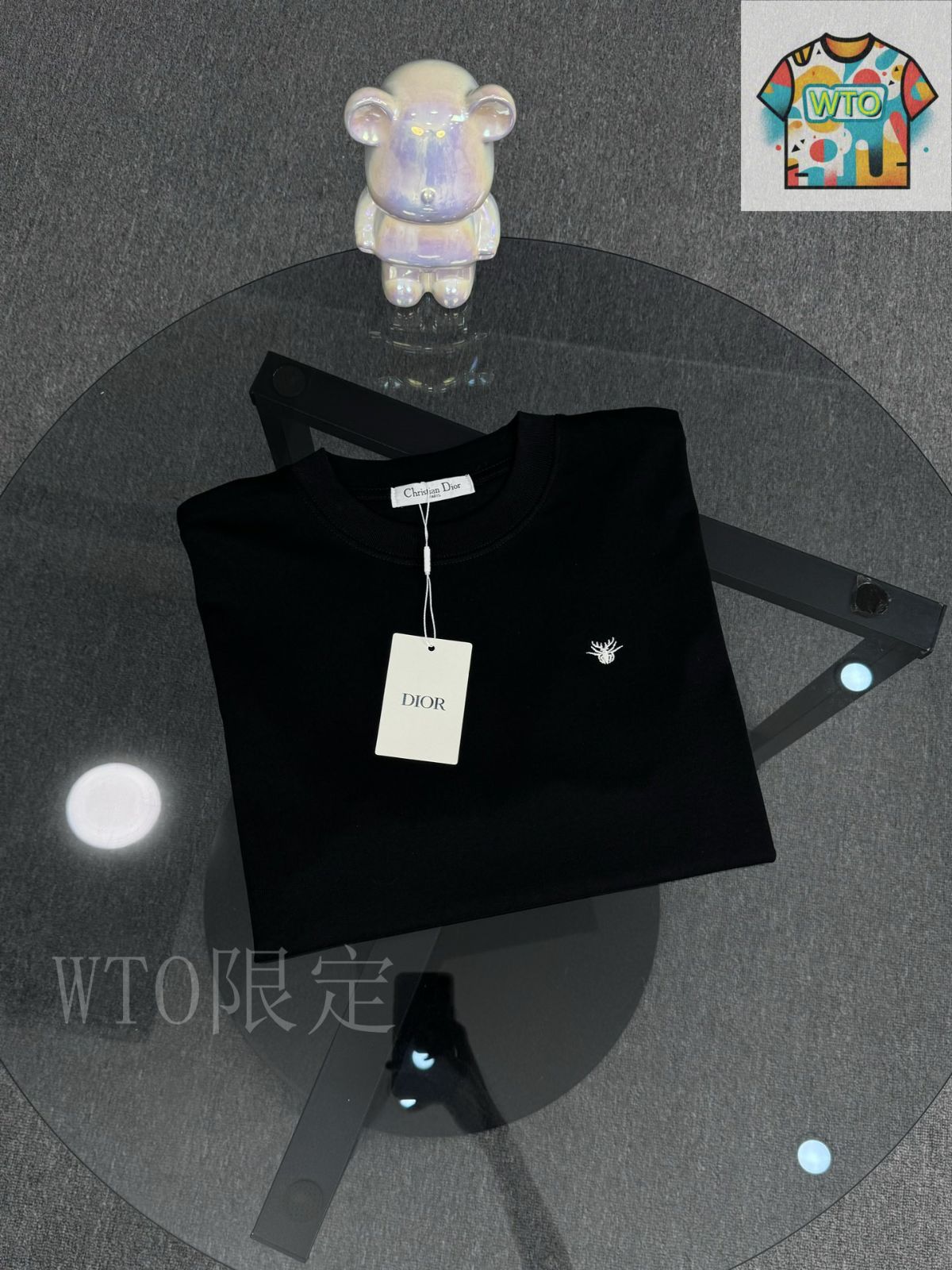 Tシャツ 【今日特価】Dior 小ロゴ刺繍 クルーネック T シャツ クルー 