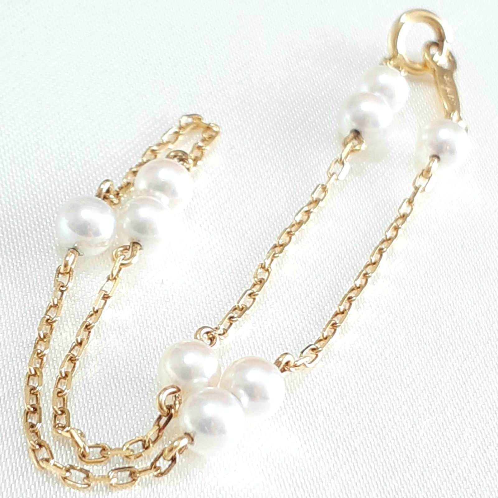 MIKIMOTO ミキモト ブレスレット K18 パール ステーション PD-130K