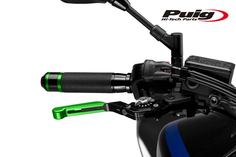 Puig(プーチ) 14VNP24VNP EXTENDABLE FOLDABLE BRAKE & CLUTCH LEVER 3.0 GREEN/SILVER (全長調整/可倒タイプ) ブレーキ クラッチ セット