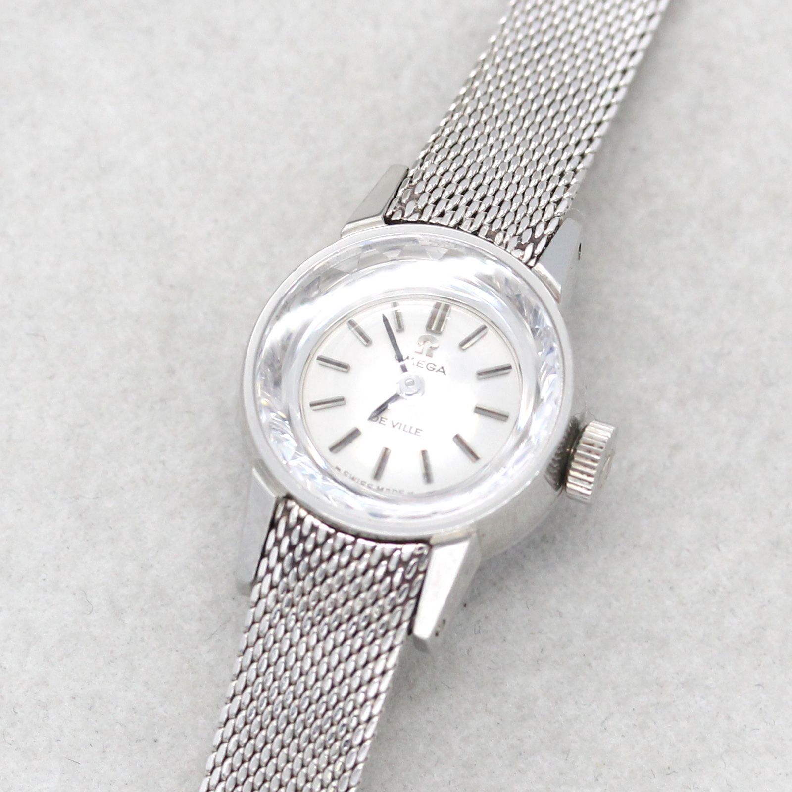 美品！ OMEGA オメガ 手巻き カットガラス 純正ベルト レディース 