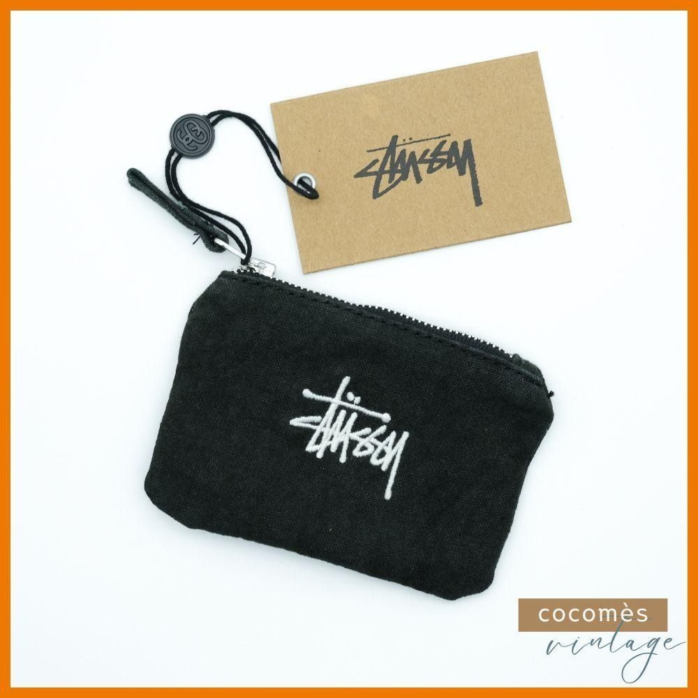 新品未使用 STUSSY ブラック CANVAS コインケース 新品 未使用】STUSSY ステューシー コインケース ブラック ロゴ