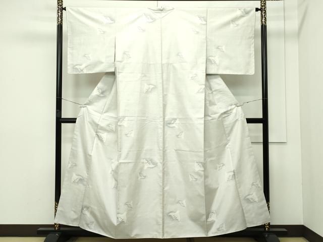 平和屋本店□極上 本場大島紬 白大島 9マルキ 粋泥 千鳥 福原特製 証紙