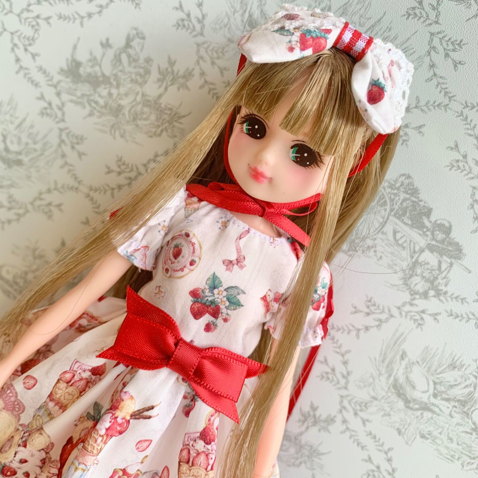 リカちゃん ロリータワンピース リボンヘッドドレスセット