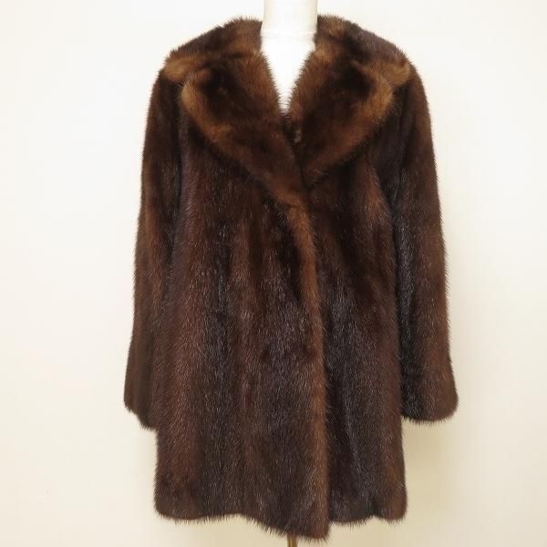 wnc サガミンク SAGAMINK 毛皮コート 茶系 ミンク ファー レディース