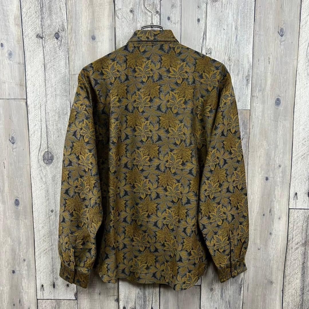 OLD VERSACE 90s ヴェルサーチェ 総柄 シルク 長袖 シャツ 48