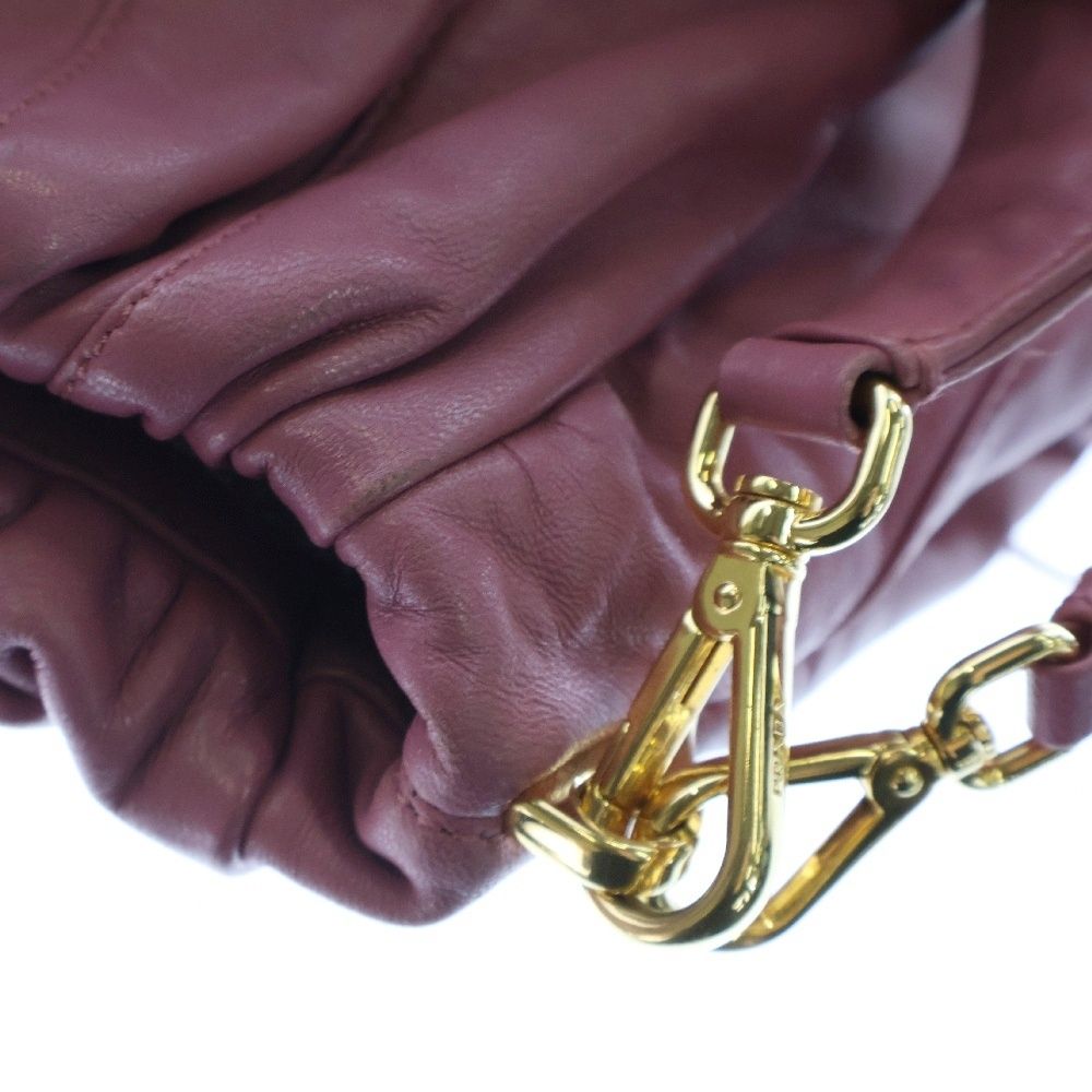 プラダ ハンドバッグ 2way ゴールド金具 ナッパレザー ブラック