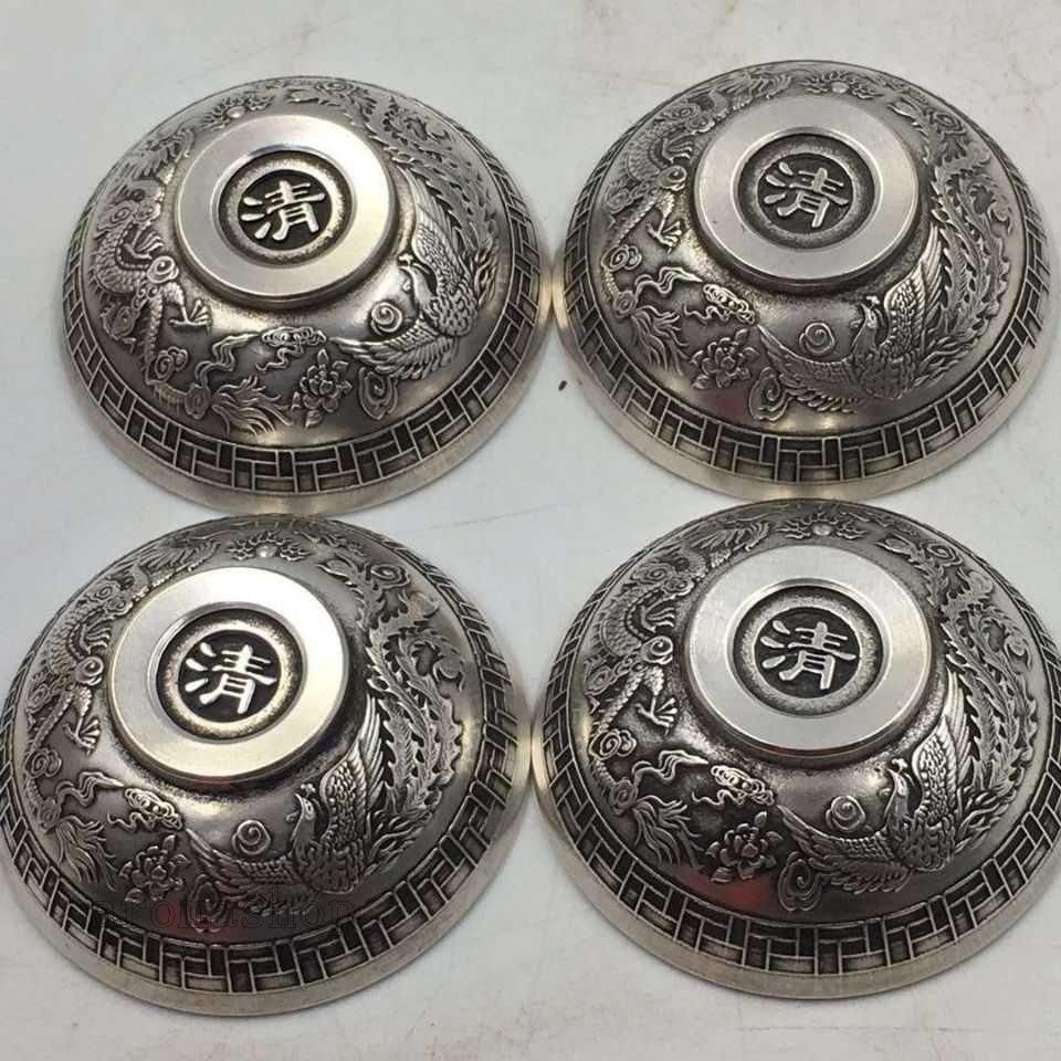 銅 細工 レリーフ八仙杯 ティーカップ 茶道具装飾品 工芸品 美術