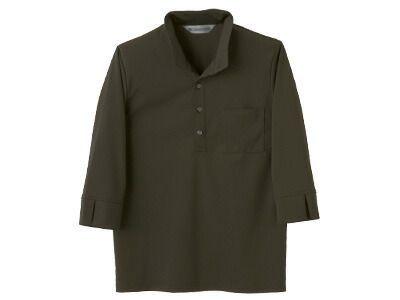ニットシャツMC2715カーキ 男女兼用 七分袖 S
