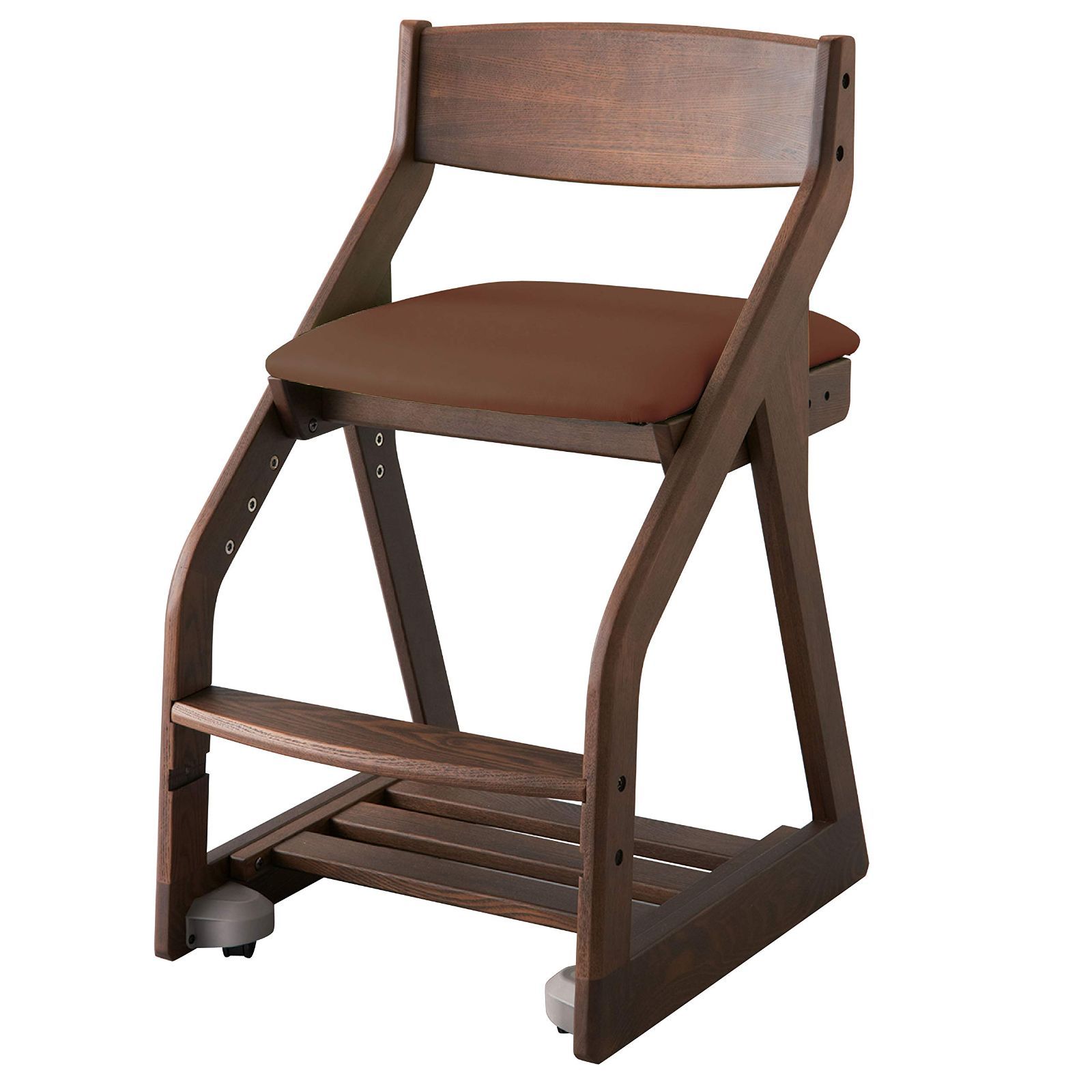 学習 茶 勉強 ダークブラウン ウォルナット レザー調 サイズ W434×D495 576×H765mm 椅子 木製 PVCレザー BDC40 WTDB BDC-40 コーディネートチェア WTDB コイズミ KOIZUMI