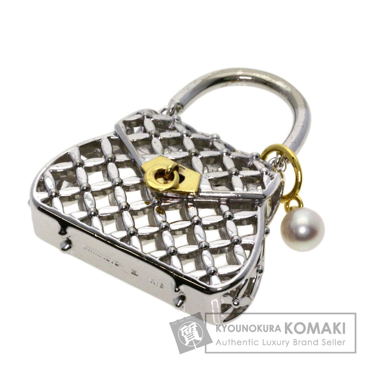 MIKIMOTO パール K18ホワイトゴールド 18金 ネックレス MIKIMOTO（ミキモト） ミキモト　バッグ　パール付き バッグ