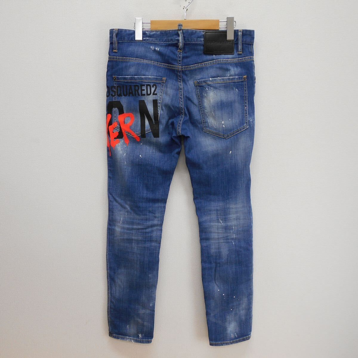 DSQUARED2 ディースクエアード S79LA0040 22SS ICON MEDIUM WASH SKATER JEANS ジーンズ デニムパンツ  ダメージ加工 ペイント 48 10117044 - メルカリ