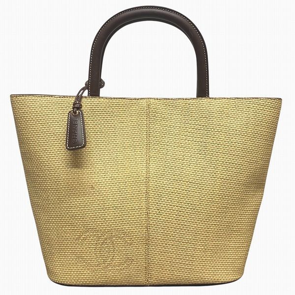 シャネル CHANEL ストローバッグ かごバッグ ハンドバッグ ココマーク ネット限定】CHANEL シャネル ココマーク ストローカゴバッグ